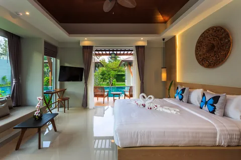 Villa bedroom opening to the porch