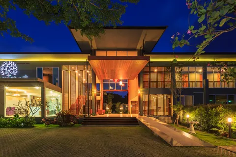 Main entrance at night
