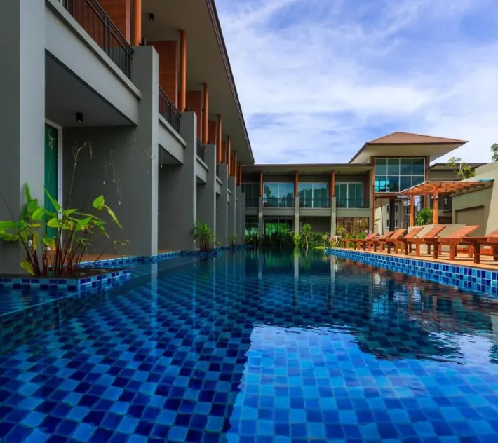 Resort rooms overlooking the tropical gardens
